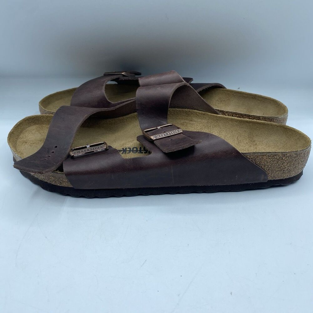 Birkenstock Arizona Sandals US 13 EU 46 Brown Brown Leather Buckle Boho NWOB - Picture 4 of 13